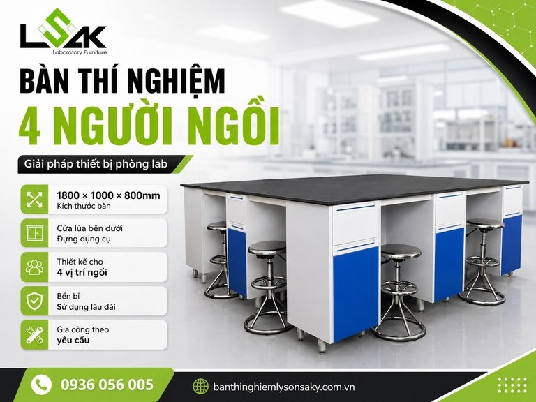 Bàn thí nghiệm 4 người ngồi