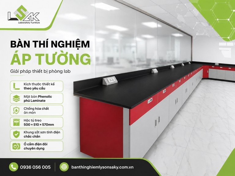 Bàn thí nghiệm áp tường