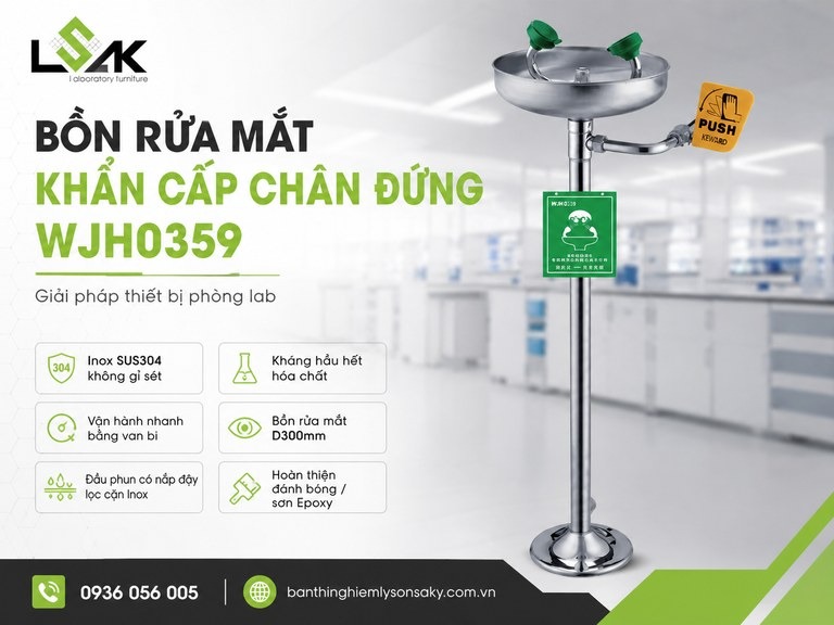 Bồn rửa mắt khẩn cấp chân đứng WJH0359