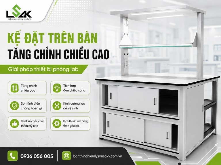 Kệ đặt trên bàn tăng chỉnh chiều cao