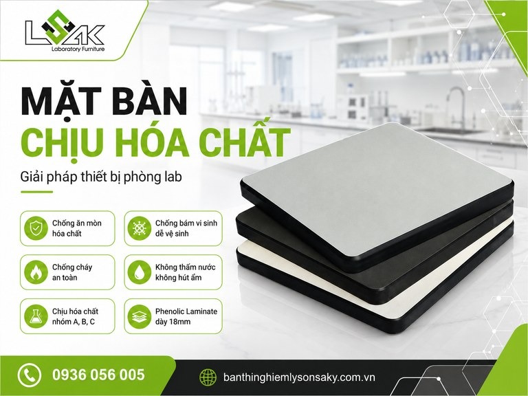 Mặt bàn chịu hóa chất