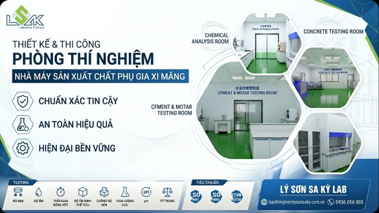 thiet ke phong thi nghiem nha may san xuat chat phu gia xi mang