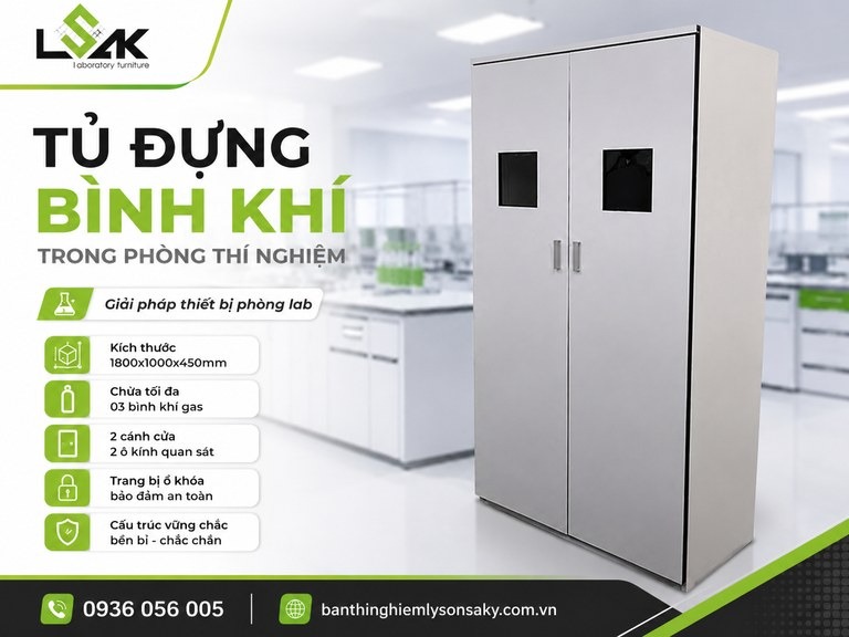 Tủ đựng bình khí trong phòng thí nghiệm