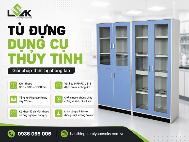 Tủ đựng dụng cụ thủy tinh