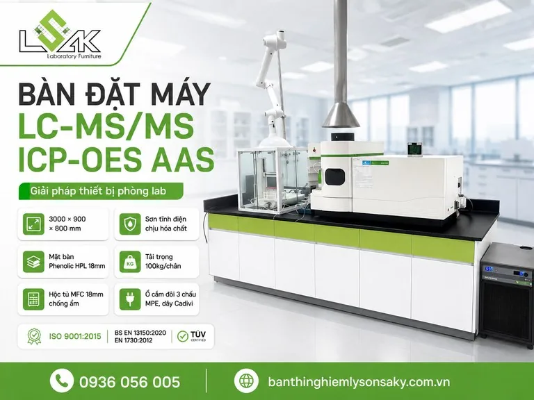 Bàn đặt máy LC-MS/MS ICP-OES AAS