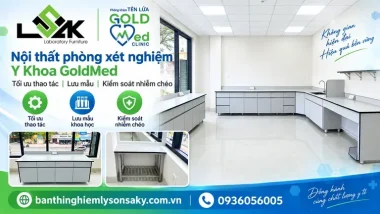 Nội thất phòng xét nghiệm Y Khoa GoldMed: tối ưu thao tác, lưu mẫu và kiểm soát nhiễm chéo